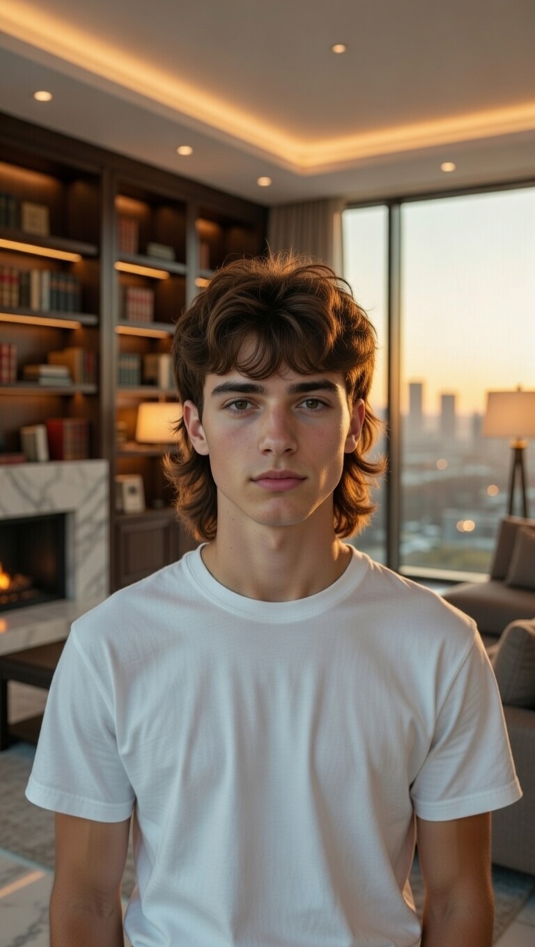 Textured mullet haircut